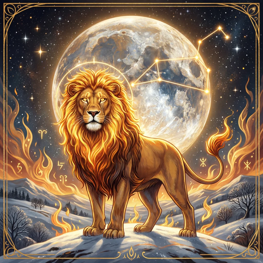 Pełnia w Lwie 1 lutego 2026 – Śnieżny Księżyc